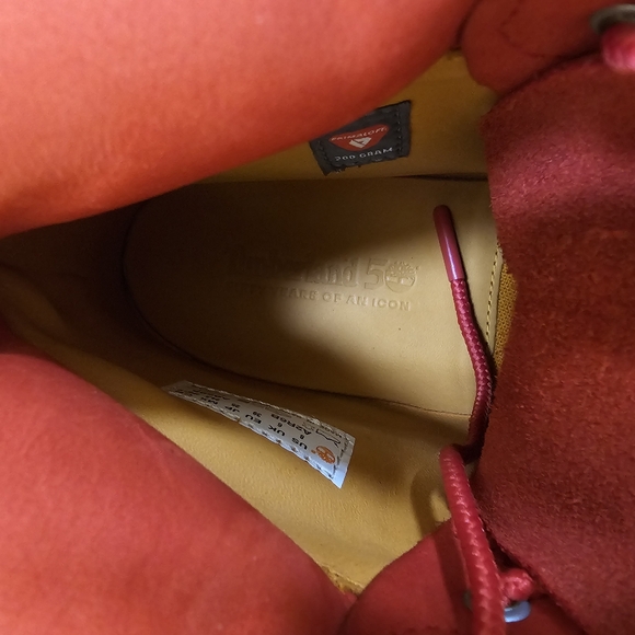 Timberland® Premium 6-Inch Waterproof Boot, red, size US 8 - Picture 9 of 17